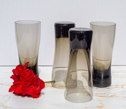 Vintage Smokey Grey Water/Cocktail Set. Pitcher and 4 tumblers