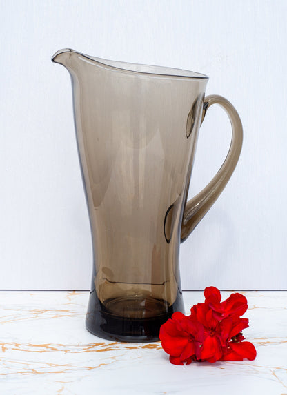 Vintage Smokey Grey Water/Cocktail Set. Pitcher and 4 tumblers